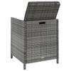 4 Piece Garden Chair and Footstool Set Grey Poly Rattan