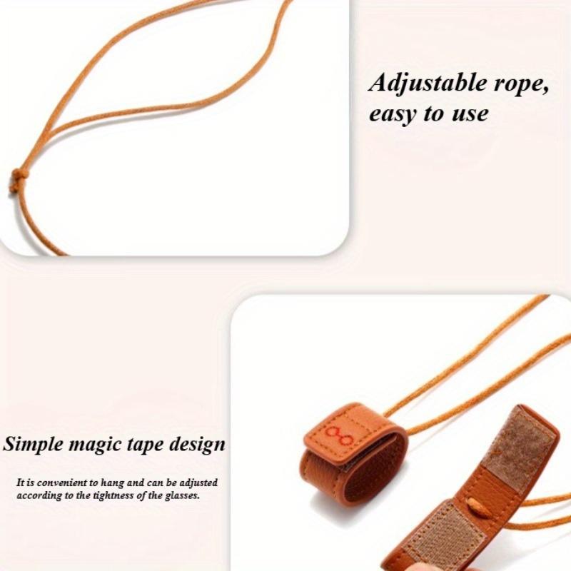 Simple Eyeglasses Rope PU Leather Neck Portable Cord String Hanging Unisex Sunglasses Glasses Holder Retainer Adjustable