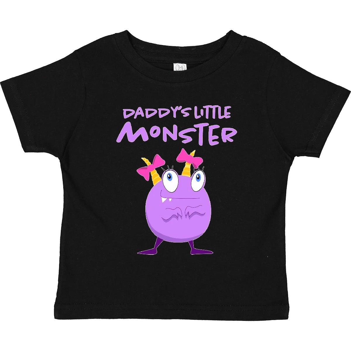 Inktastic Daddy s Little Monster Toddler kids boys T-Shirt Family Cute Dad Daddy Father Up 110