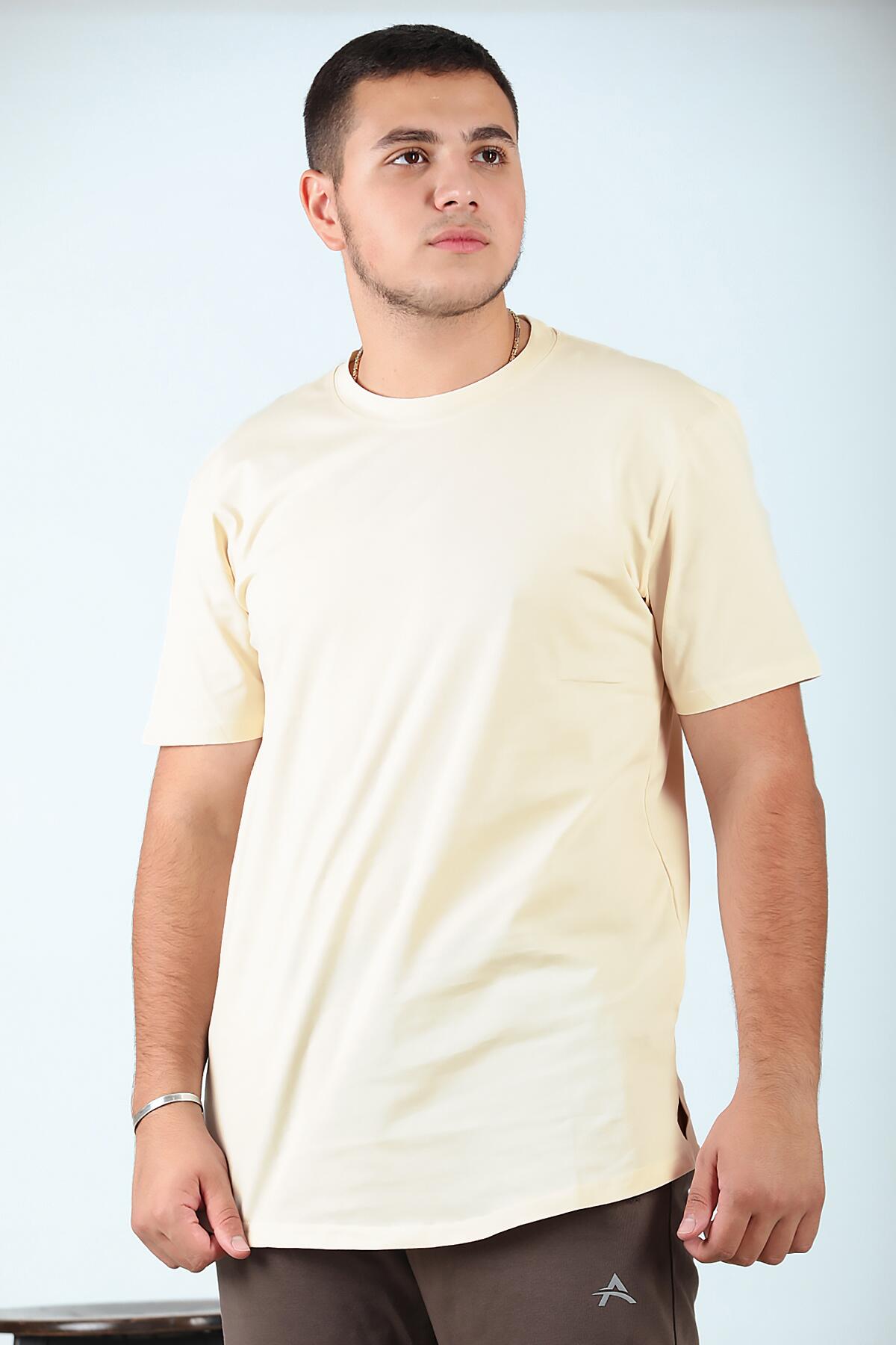 

Мужская футболка с круглым вырезом XL кремовый