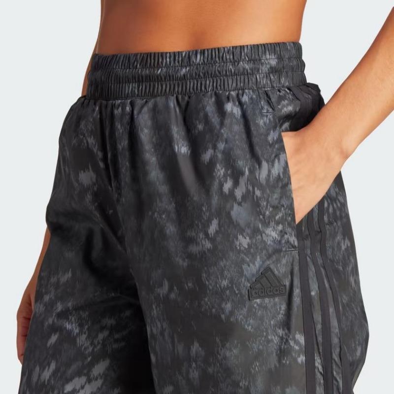 Adidas Future Icons 3-Stripes Woven Tracksuit Bottoms Tie-Dye Print Wide-Leg Sports Pants Women Bottoms Black IM2447