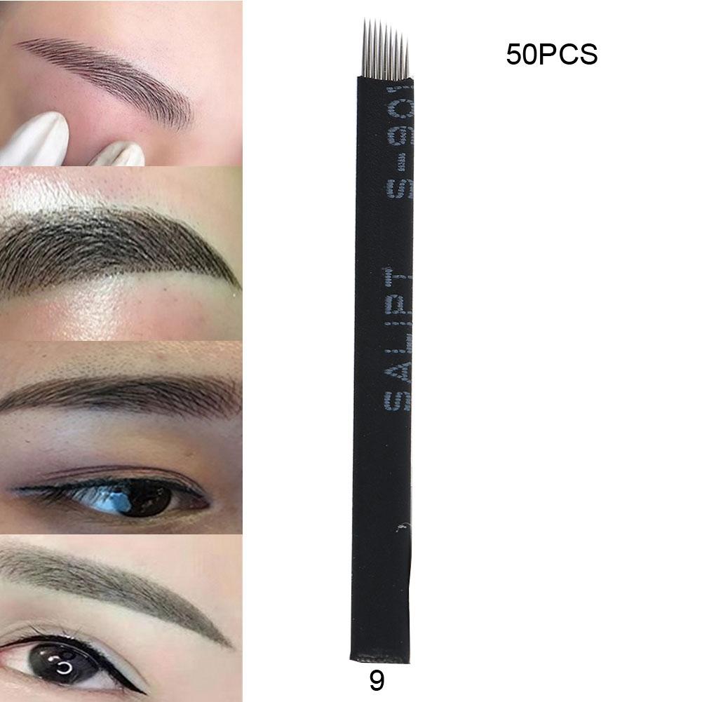 50ks Jehly na microblading obočí Jehly na tetování obočí, očí, rtů 9 12 14 16 21 jehliček (9 pin)