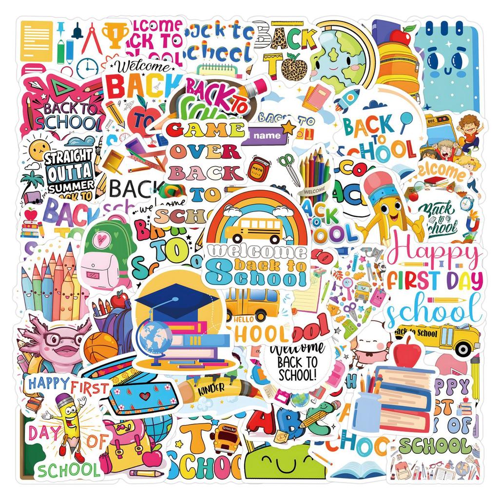60 New Back To School Graffiti Stickers Decorate Suitcase Mobile Phone Personalized Stickers