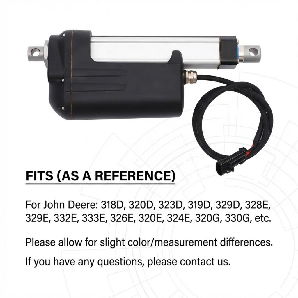 12V Linear Actuator Fits John Deere Skid Steer Loaders 318D 320D 333E Quick Attach Motor 165mm Stroke 150W IP66