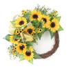 Künstlicher Sonnenblumenkranz 40cm Lebensecht Seidenblume Plastik Falscher Sonnenblumenkranz für Wand Tür
