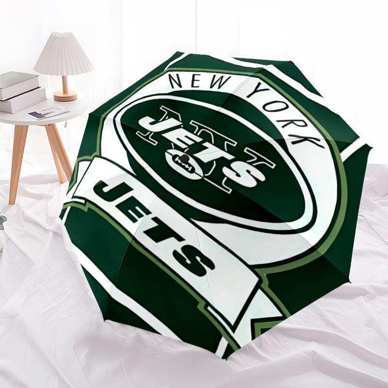 Printed New York Jets logo Folding Umbrella,Outdoor,Leisure,And Travel Umbrella,Durable Umbrella Fabric,Birthday And Holiday Gift