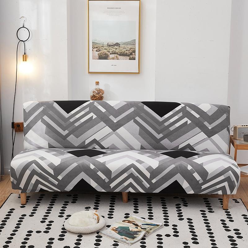Fashion Geometric Sofa Cover Folding Sofa Bed Armless All-inclusive Anti-dust lipcover Stretch Elastic Cover Furniture Protector