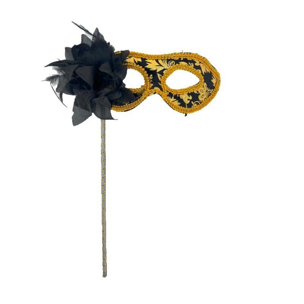 

Masquerade Mask Side Flower Handheld Mask Feather Lily Mask Cosplay For Theme Gathering Birthday Party