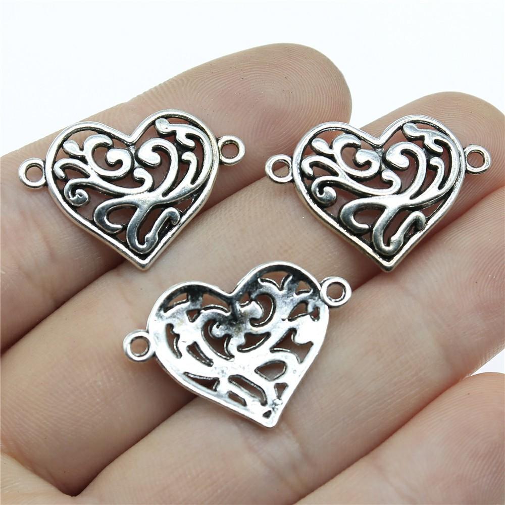 10pcs Vintage Antique Silver Color Connector Charms For Earring Necklace Bracelet Making Jewelry Making Findings
