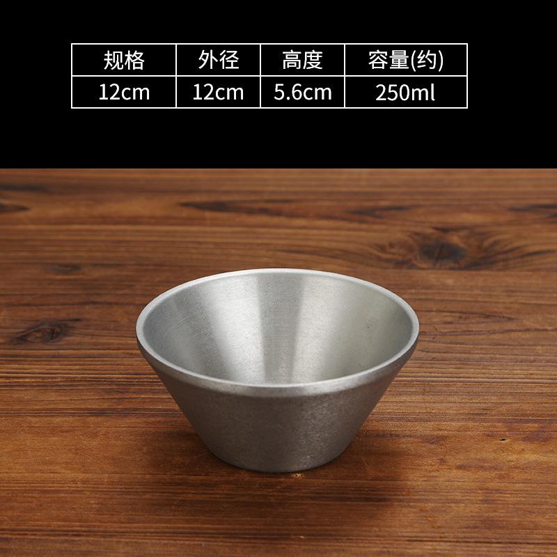 Retro Stainless Steel Salad Bowl Korean Style Double Layer Thicken V-Shaped Ramen Noodle Bowls Soup Rice Bowls Kitchen Tableware