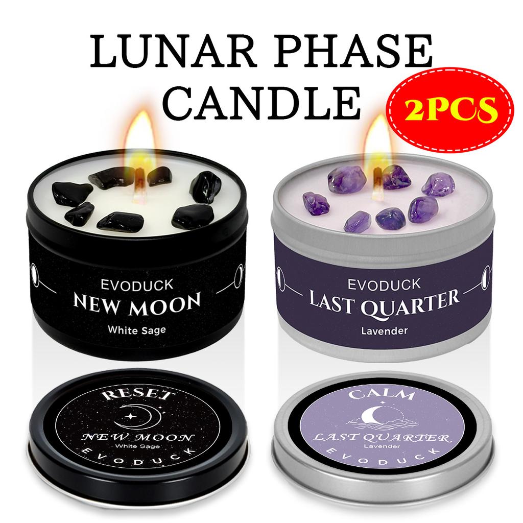 1pc EVODUCK new moon Scented Candles 3oz Law of Attraction Manifestation Energy Boosting White Sage Christmas Scented Candle