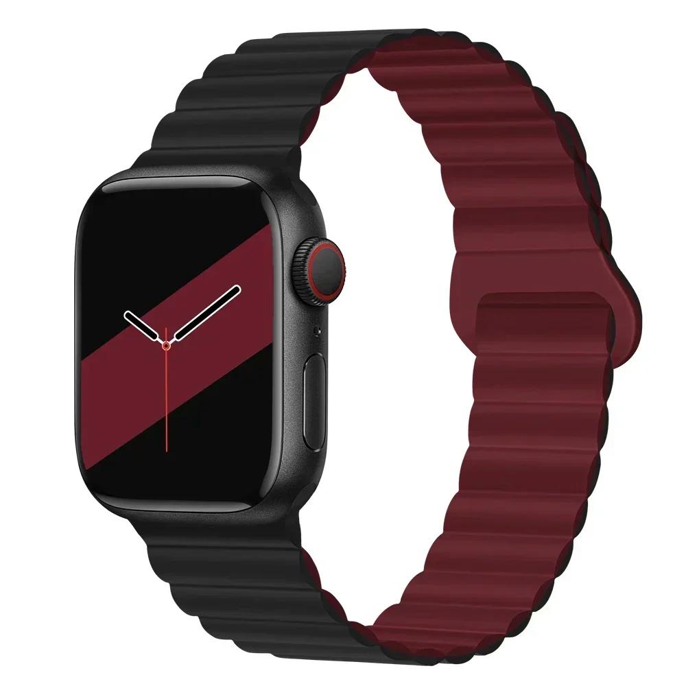 Magnetic Strap For Apple Watch Bands 45 38mm 49mm 40 42mm 41 44 Silicone Sport Bracelet iWatch Series ultra 9 6 5 7 8 se Correa