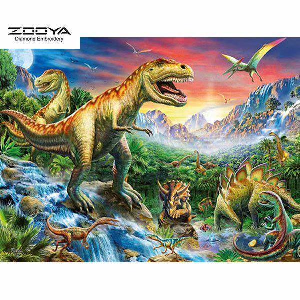 

ZOOYA DIY 5D круглая алмазная картина животное динозавр вышивка крестиком домашний декор
