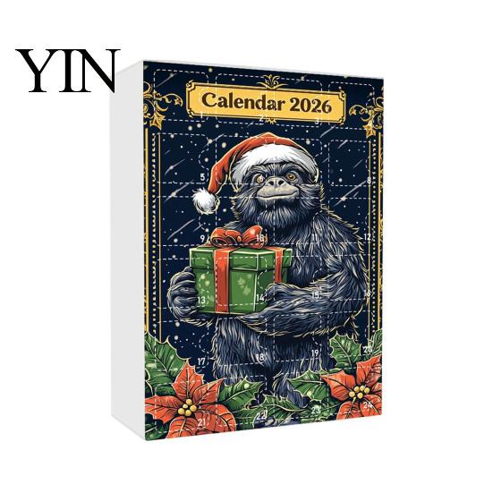 Christmas Gifts for Kids Advent Calendar, Ape Series 24 Day Countdown Box with Holiday Calendar Acrylic Pendants, Festive Tree Hanging Ornaments Home