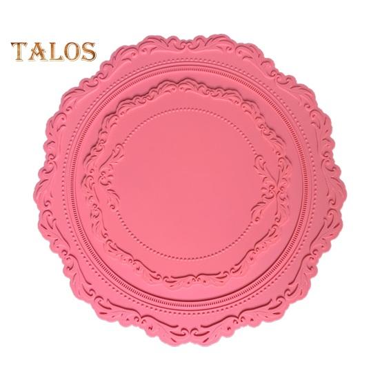 Sottobicchiere vintage con motivo floreale in rilievo, in silicone, multiuso, per la protezione della decorazione della casa