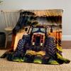 Tractor In Scenic Sunrise Field for All Seasons Blanket Lunch Break Throw Gift