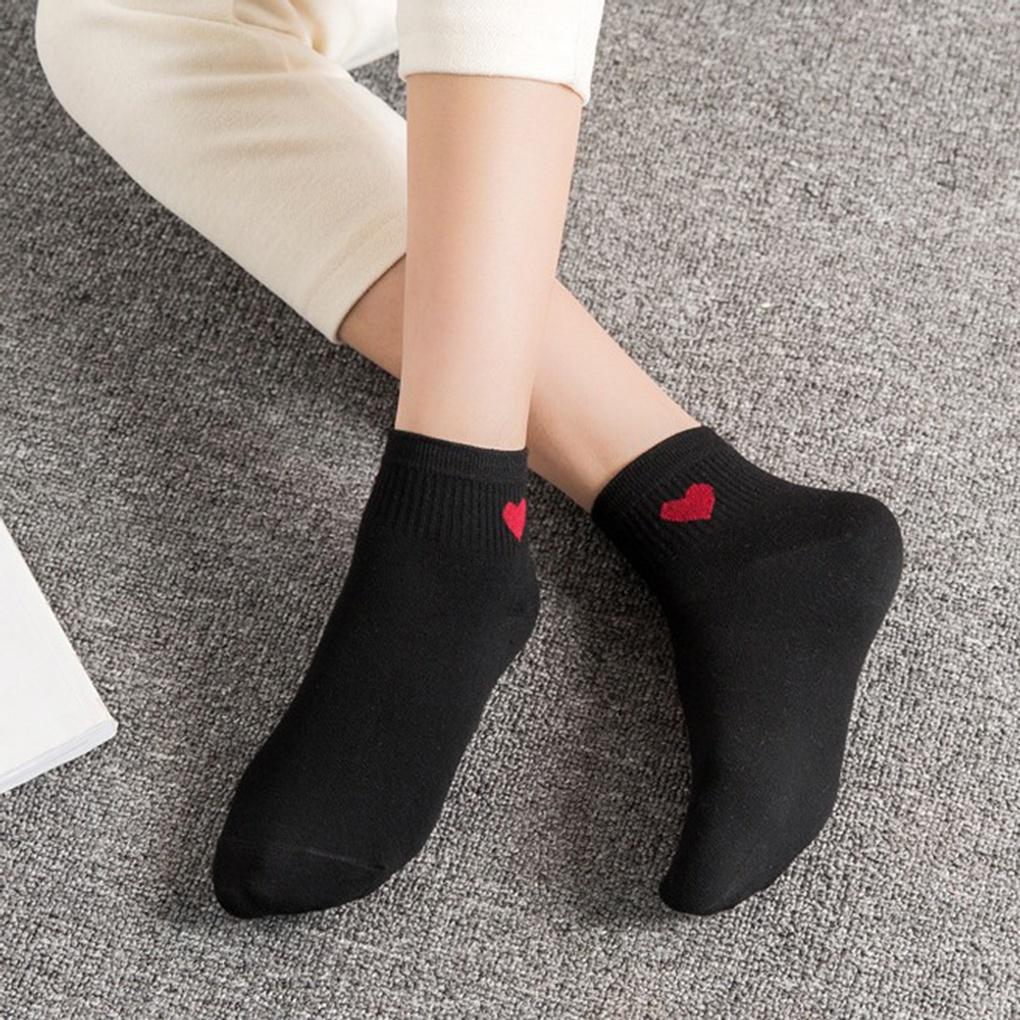 20 Pairs of Heart Women's Ankle Socks (Black) Sneaker Socks