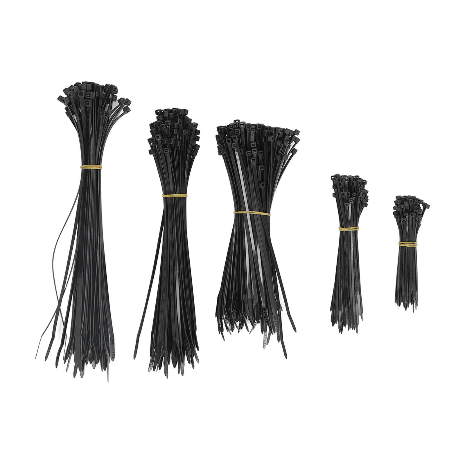 

550Pcs Nylon Cable Zip Ties Assortment Set Self Locking Electric Wire Ties for Outdoor Indoor Black