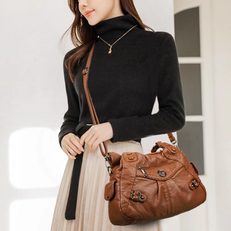 Soft Leather Luxury Handbag Women'S New Casual Tote Bag 2025 Winter Designer Ladies Large Shoulder Crossbody Handle Bags For Female