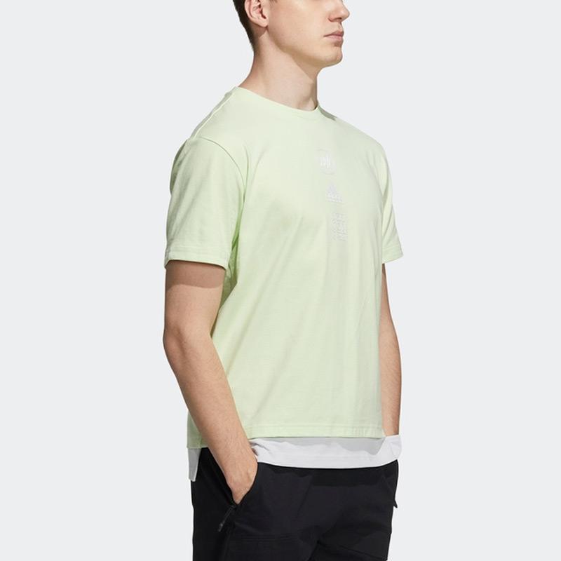 Adidas St Gfxrlx Tee Sport Casual Round Neck Layered Look Short Sleeve T-Shirt Men Tops Acid-Lime-Green HE9923