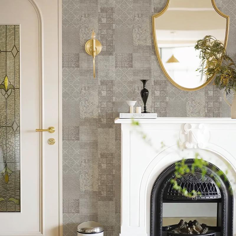 

Ретро Обои с Текстурой Сплошных Линий Водонепроницаемые Виниловые Самоклеящиеся Декор Стен Гостиной Винтажные Обои с Кирпичным Узором 44cmx300cm