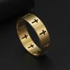 Schwarzer Cutout Kreuzring für Männer Minimalistische Persönlichkeit Partnerring Vielseitiges Mode Schmuck Accessoire