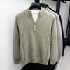 Men's Thickened Half-Zip Knit Sweater - Warm Long-Sleeve Base Layer for Autumn/Winter
