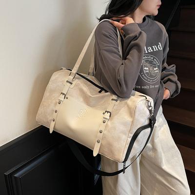 Reisetasche Damen Große Kapazität Fitnesstasche Patchwork Gepäcktasche Kurzstrecken-Aufbewahrungstasche