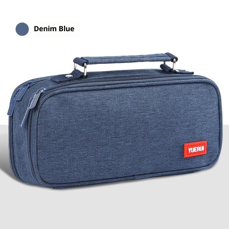 Large Capacity Portable Pencil Case Splash-proof Multifunctional Stationery Pouch for Boys School Daily Use