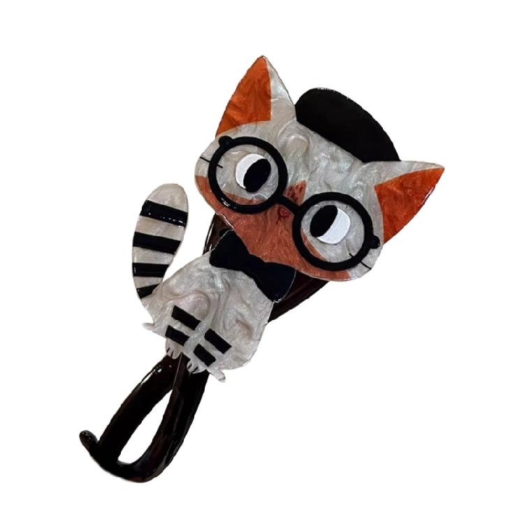 

Fashionable Slim Hair Barrettes Unique Kitten Clamp Hairpin Hair Clip Stylish Slim Hair Accessory Casual Use сірий колір