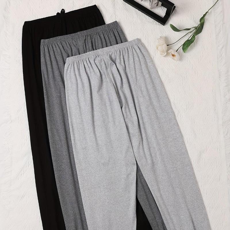 3 Stück Damen Casual Hosen mit Tunnelzugbund - Locker geschnittene einfarbige Jogginghosen, für Komfort, Perfekt für zu Hause & Outdoor, Ideales Geschenk, Jogginghosen