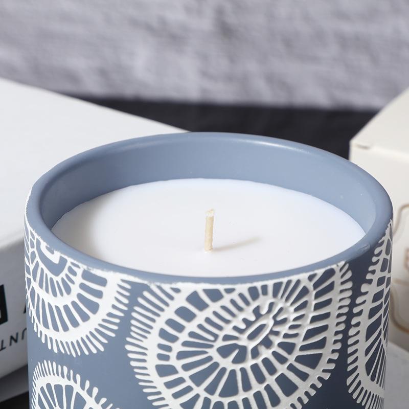 Nordic Creative Colored Plaster Relief Cup Scented Candle Souvenir Indoor Scented Candle