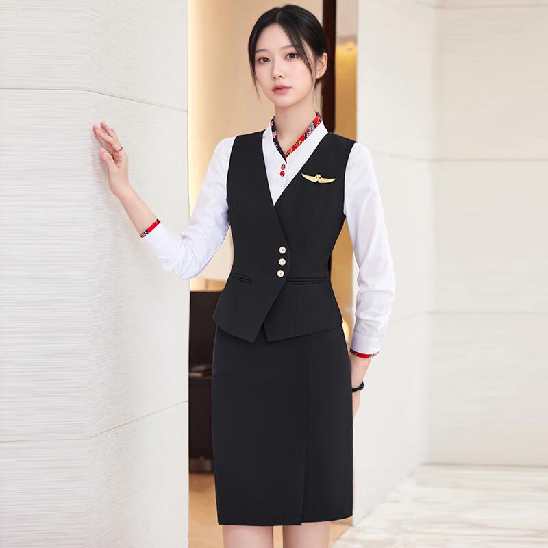 Women s Hotel Service Vest Uniform 3-Piece Set M