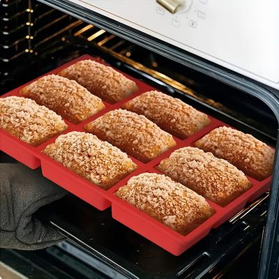 1ks, mini ošatka, 9dutinová silikonová forma na pečení dortů a chleba, sekaná, kukuřičný chléb, brownie, muffin, obdélníkové mýdlo