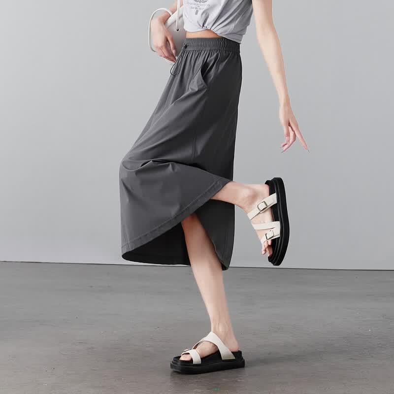

SOFSIL 2026 Summer Sporty A-Line Drawstring Midi Skirt 30/XXL