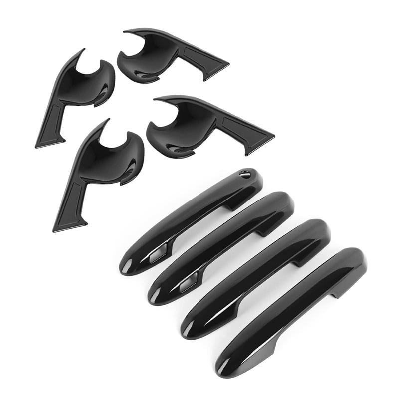 Exterior Door Handle Cover+Door Bowl Cover Trim For Toyota RAV4 2020-2025 Car Exterior Accessories Black