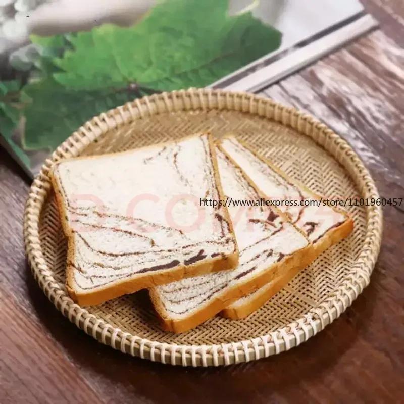 Hand-Woven Round Bamboo Sieve, Hand-painted Bamboo Raft, Dustpan, DIY Decorative Fruit Bread Basket, Kitchen Storage Tray