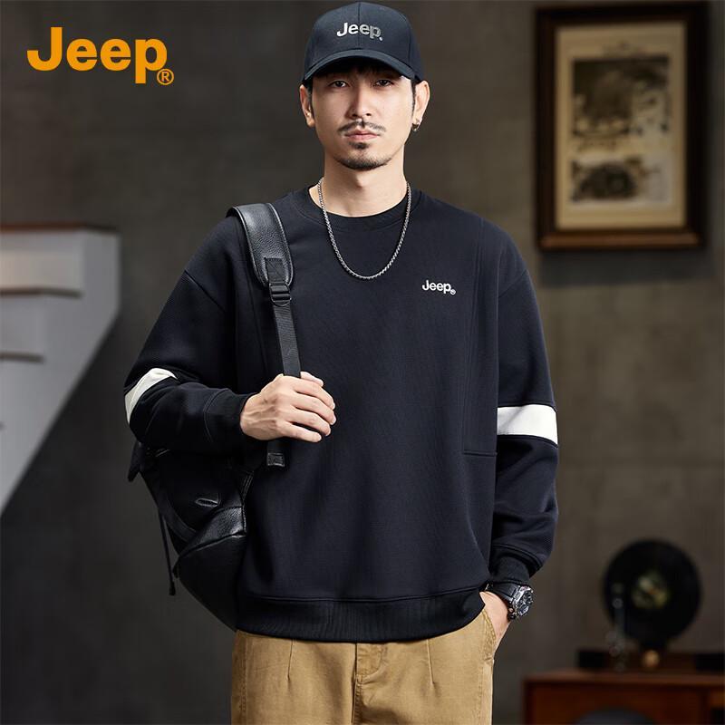 Jeep Men's 2025 Autumn Round Neck Pullover Sweatshirt