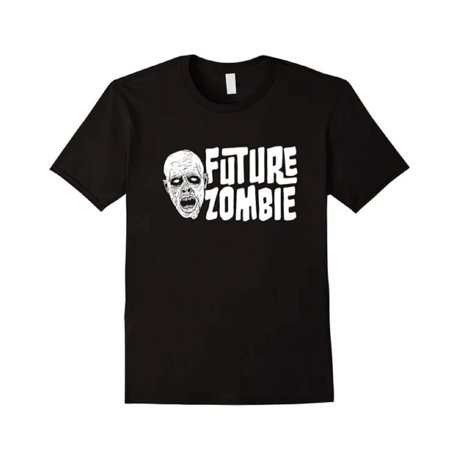 Future Zombie Funny Halloween T-Shirt for Men Graphic T-Shirt S чёрный