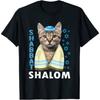 Grappige Schattige Joodse Kat Shabbat Shalom Met Een Keppeltje Aan Shirt Dameskleding Mode Zomer Streetwear Grafische T-shirts Persoonlijkheid