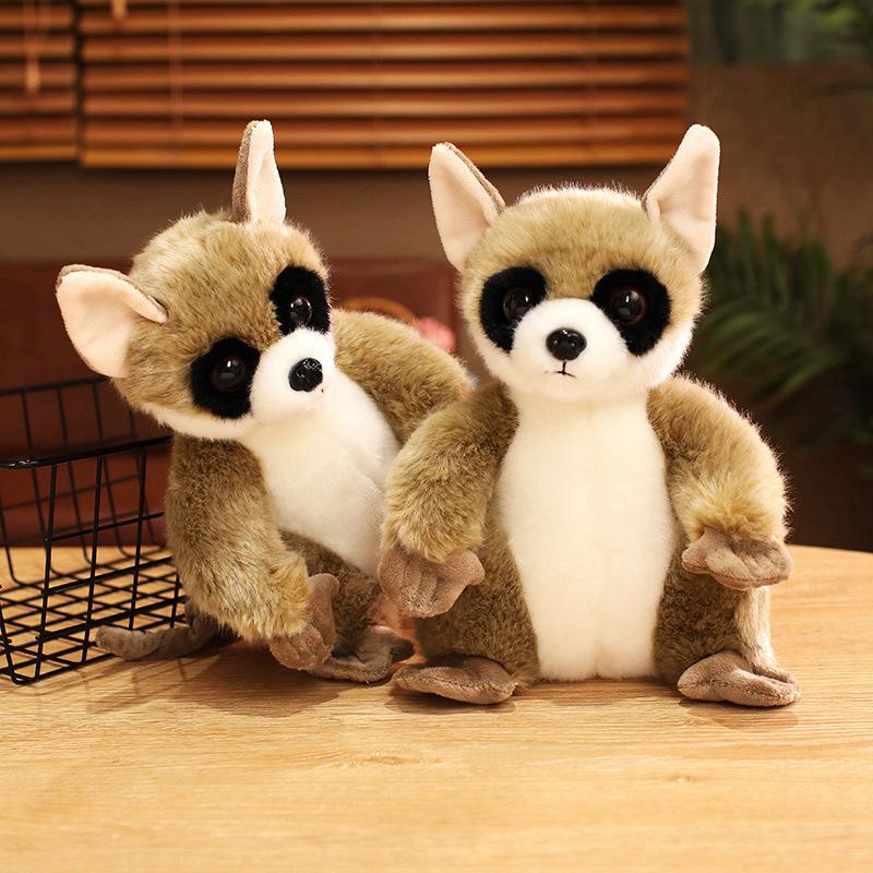 Niedliche Simulation Lemur mit großen Augen Puppe Plüschtier Kleiner Affe Puppe Kinderbegleitung Beruhigende Handpuppe