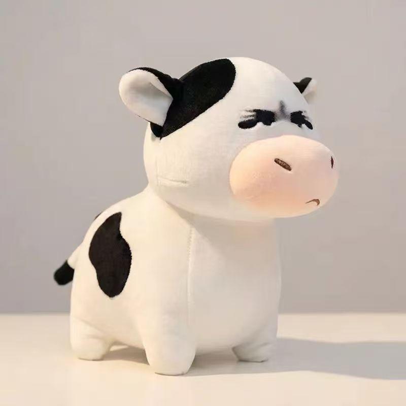 Cute Grassland Cow Plush Toy With Red Scarf For Kids And Adults Gifts
