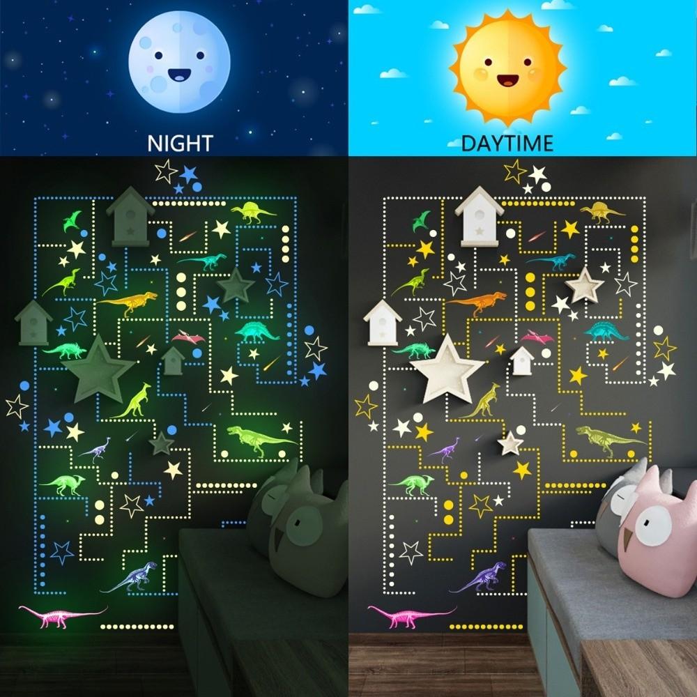 Removable Kids Room Decals Glow in The Dark Dino Glowing Luminous Stickers  Children's Bedroom