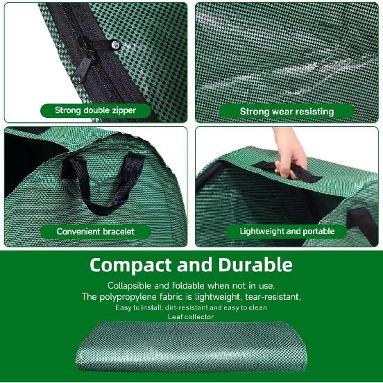 30 Gallon Leaf Collector, Leaf Bag Chute, Portable Pop Up Leaf Bags, Foldable Dustpan Leaf Pick Up Tools Leaf Loader, Reusable Yard Garden Bags for