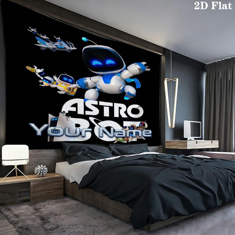 ASTRO BOT Custom Name Wall Tapestry Aesthetic Wall Hanging Printed Fabric Blanket Decorative Tapestries for Bedroom Living Room Home Decor