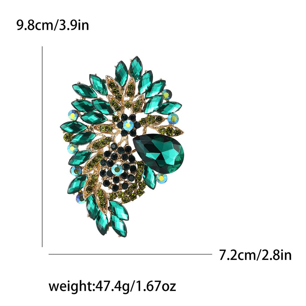 African Exquisite Alloy Full Diamond Large Glass Brooch High-End Fashion Women'S Clothing Corsage Jewelry Pin