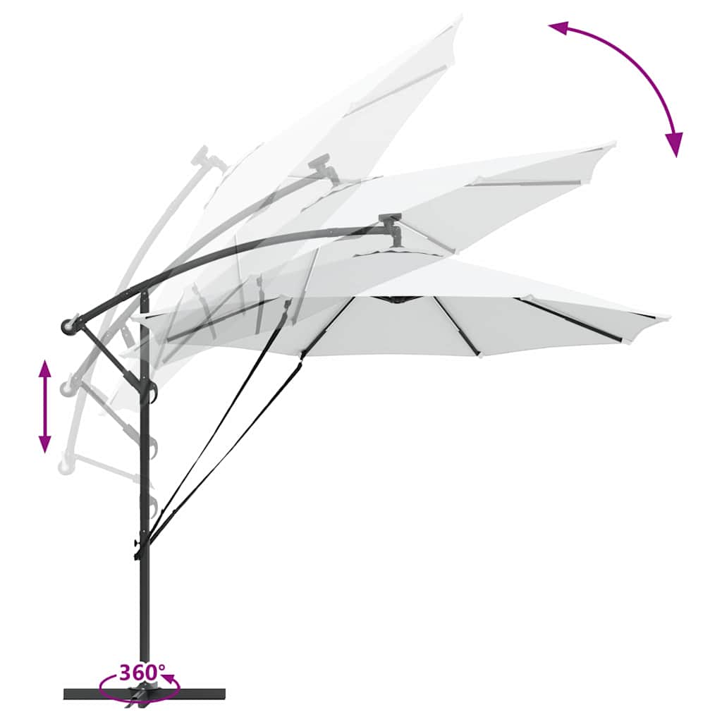 Sun Umbrella Sand 294 X 294 X 248 Cm Polyester and Aluminum