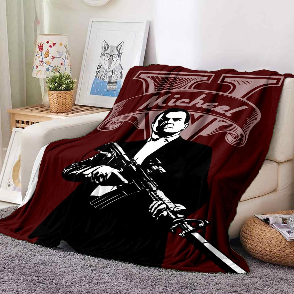 Gangster Style Flannel Blanket Throw Blanket Soft Warm Sofa Bed Camping Home Decor Unique Christmas Gift C9211624