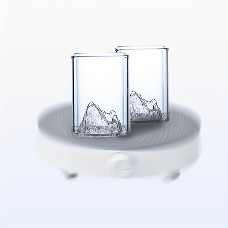 6.76oz High Borosilicate Glass Whiskey Glasses 3D Mountain Design   Cocktails Scotch Bourbon Vodka Tequila More for Home Decor