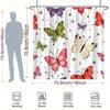 Colorful Butterfly & Polka Dot Shower Curtain - Playful Design, 12 Hooks, Vibrant Butterflies on White, Polyester, Easy to Clean